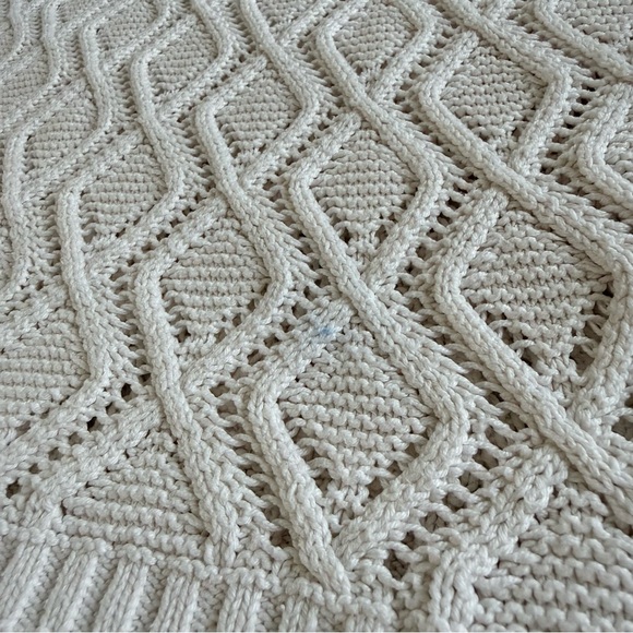 LOFT Cream Diamond Knit Sweater Petite - Picture 8 of 8